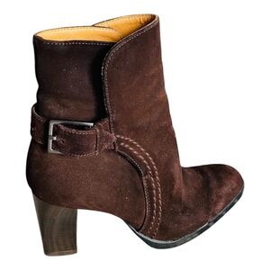Tod's Women's Boots Suede Heeled Ankle‎ Leather Brown Size 5 Pre-owned